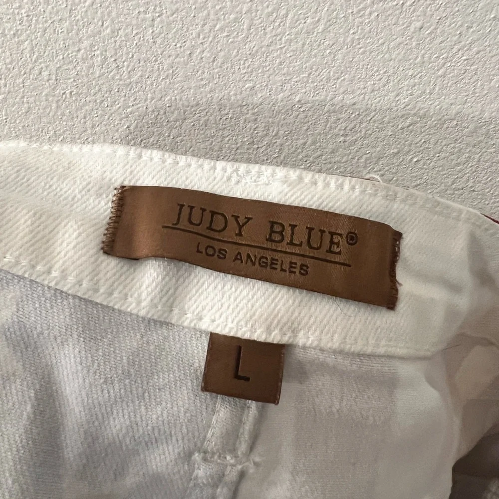 Judy Blue Women's American Flag Denim Shorts - Red & Blue - Picture 4 of 4